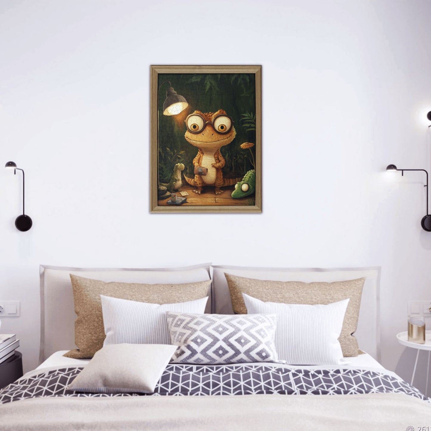 Quirky Lizard Poker Night Puzzle - 500-Piece Fun Animal Illustration Puzzle