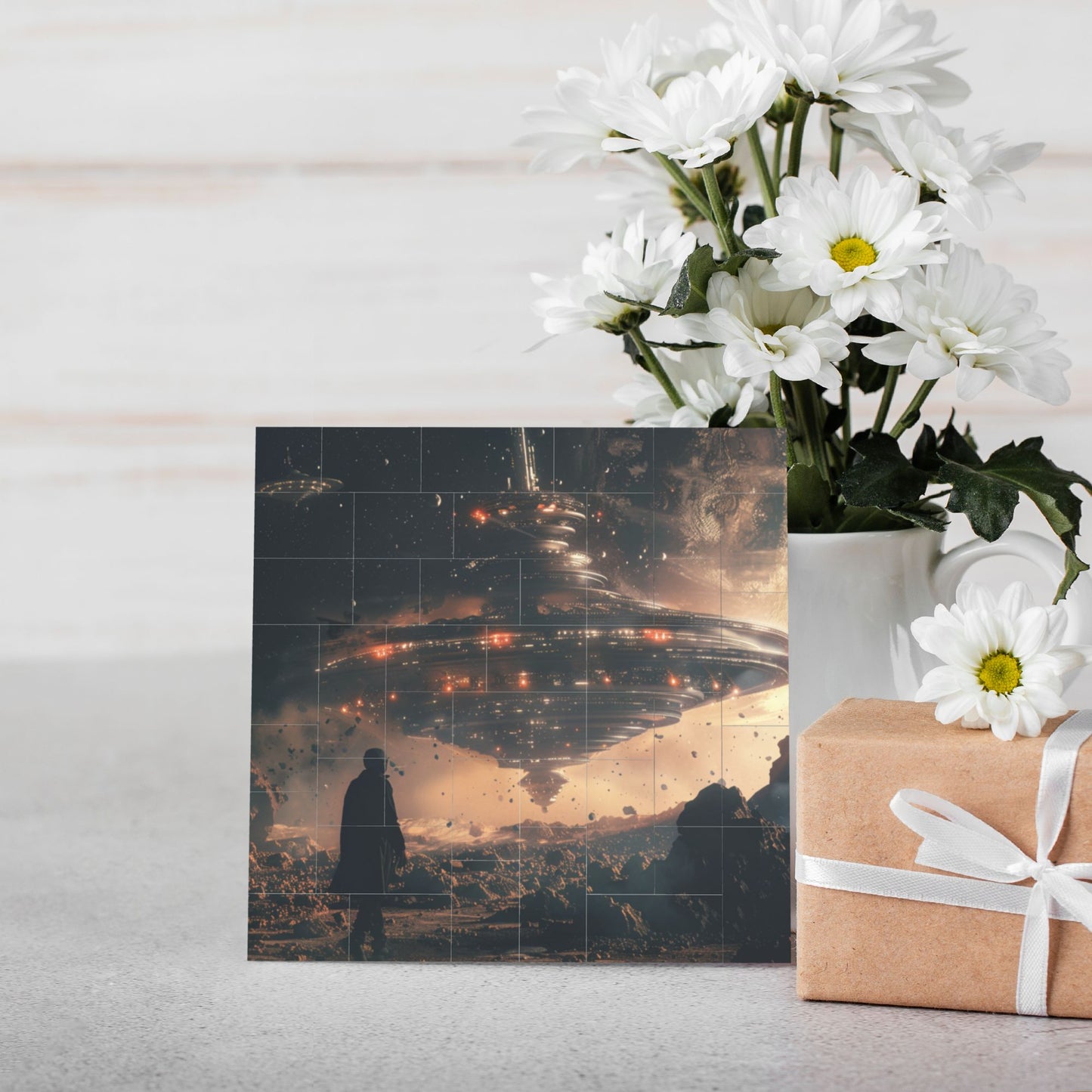 63-Piece Sci-Fi Puzzle - Space-Themed Plastic Puzzle, Lightweight and Portable, 0.7cm Thickness, 99g