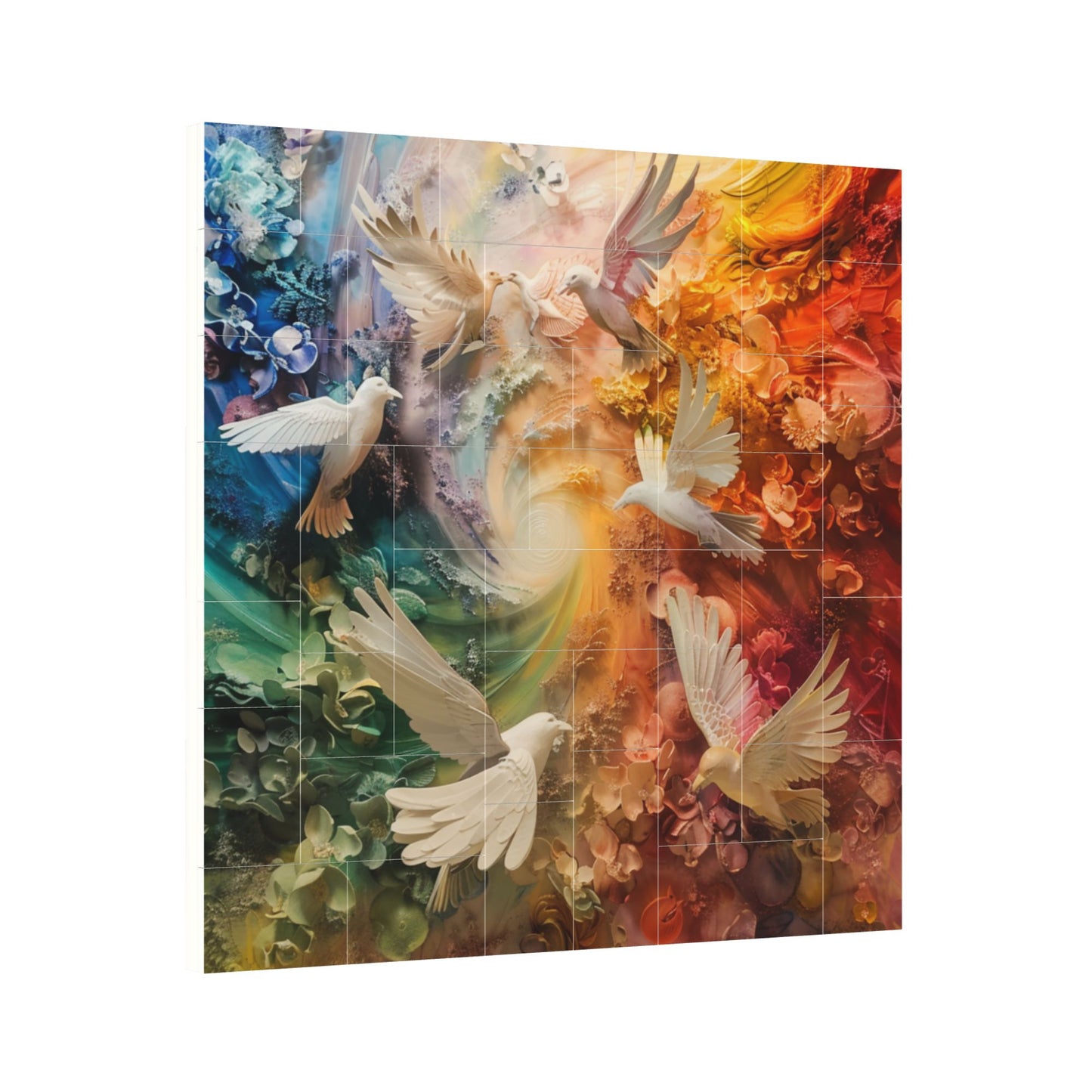 63-Piece Rainbow Birds Puzzle - High-Quality Plastic Puzzle, Portable Design, 0.7cm Thickness, 99g