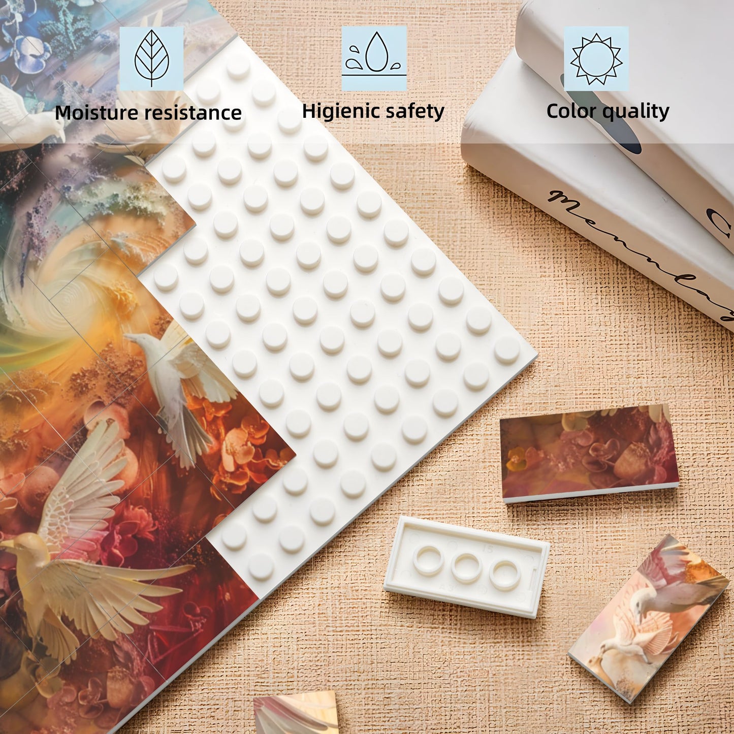 63-Piece Rainbow Birds Puzzle - High-Quality Plastic Puzzle, Portable Design, 0.7cm Thickness, 99g