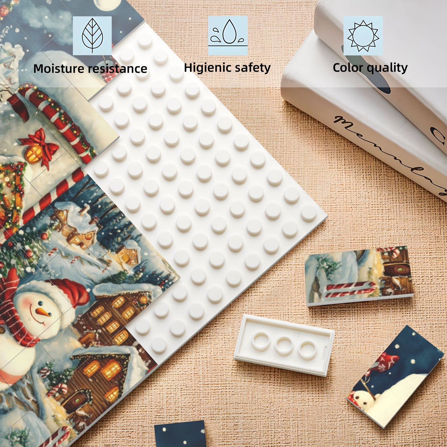 63-Piece Christmas Snow Scene Puzzle - High-Quality Plastic Puzzle, Winter Theme Design, 0.7cm Thickness, 99g