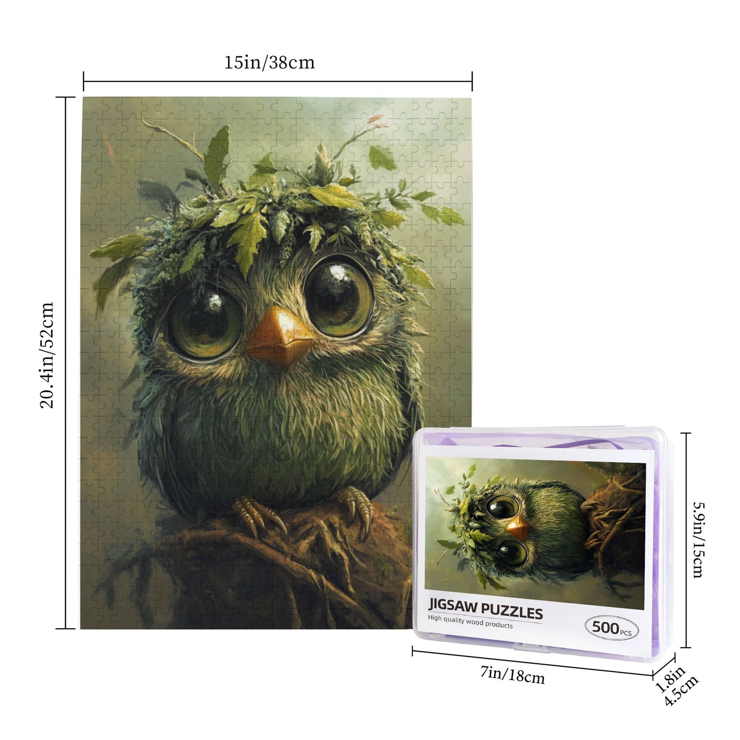 Forest Adorable Bird Jigsaw Puzzle - 500-Piece Unique Artistic Puzzle