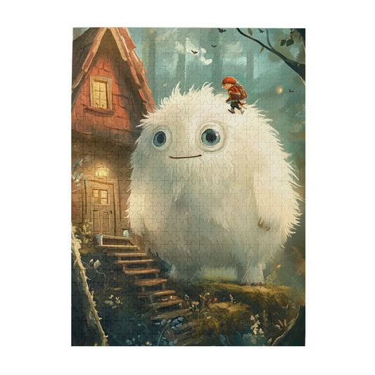 Warm Forest Companion Puzzle - 500-Piece Therapeutic Fantasy Illustration Puzzle